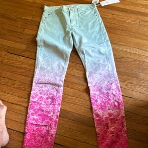 hudson vintage floral colored jean s 26